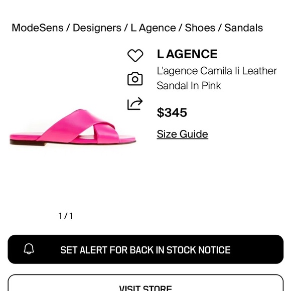 L'AGENCE Bright Pink Slide Sandals Sz 36 - Picture 3 of 5